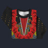 Modetrail Elvis Aloha Eagle Black and Red Hawaiian Flower Necklace Sweater Costume, Elvis Presley Costume S-5XL US Size, Gift For Him