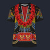 Modetrail Elvis Aloha Eagle Black and Red Hawaiian Flower Necklace T-shirt Costume, Elvis Presley Costume S-5XL US Size, Gift For Him