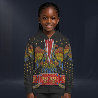 Modetrail Elvis Aloha Eagle Black and Red Fleece Zip Hoodie Costume For Kid, S-5XL US Size
