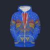 Elvis Aloha Eagle Blue Zip Hoodie Costume, S-5XL US Size, Gift For Him