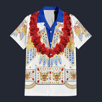 Modetrail Elvis Presley Aloha Eagle Hawaiian Flower Necklace Hawaiian Shirt Costume, Elvis Presley Costume S-5XL US Size, Unisex Button Down Shirt