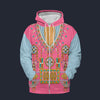 Modetrail Elvis Presley Alpine Pink And Light Blue Fleece Zip Hoodie Costume, S-5XL US Size, Gift For Him