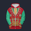 Modetrail Elvis Presley Alpine Red And Green Fleece Zip Hoodie Costume, S-5XL US Size, Gift For Him