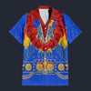 Modetrail Elvis Presley American Eagle Blue Hawaiian Flower Necklace Hawaiian Shirt Costume, Elvis Presley Costume S-5XL US Size, Unisex Button Down Shirt