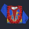 Modetrail Elvis Presley American Eagle Blue Hawaiian Flower Necklace Sweater Costume, Elvis Presley Costume S-5XL US Size, Gift For Him