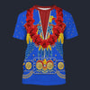 Modetrail Elvis Presley American Eagle Blue Hawaiian Flower Necklace T-shirt Costume, Elvis Presley Costume S-5XL US Size, Gift For Him