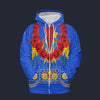 Modetrail Elvis Presley American Eagle Blue Hawaiian Flower Necklace Zip Hoodie Costume, Elvis Presley Costume S-5XL US Size, Gift For Him