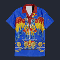 Elvis American Eagle Blue Hawaiian Shirt Costume, S-5XL US Size, Unisex Button Down Shirt