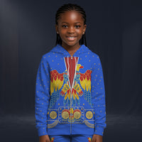 Modetrail Elvis Presley American Eagle Blue Zip Hoodie Costume For Kid, S-5XL US Size