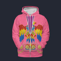 Elvis American Eagle Pink Fleece Zip Hoodie Costume, S-5XL US Size, Gift For Him
