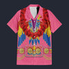 Modetrail Elvis Presley American Eagle Pink Hawaiian Flower Necklace Hawaiian Shirt Costume, Elvis Presley Costume S-5XL US Size, Unisex Button Down Shirt