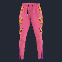 Modetrail Elvis Presley American Eagle Pink Hawaiian Flower Necklace Sweatpants Costume, Elvis Presley Costume S-5XL US Size, Gift For Him