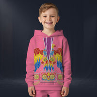 Modetrail Elvis Presley American Eagle Pink Fleece Hoodie Costume For Kid, S-5XL US Size