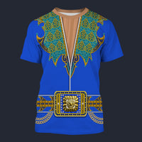 Modetrail Elvis Presley Arabian Blue Tracksuit Costume Hoodie Sweatshirt T-Shirt Sweatpants, S-5XL US Size
