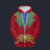 Modetrail Elvis Presley Arabian Red Fleece Zip Hoodie Costume, S-5XL US Size, Gift For Him