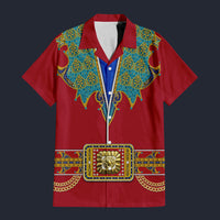 Modetrail Elvis Presley Arabian Red Hawaiian Shirt Costume, S-5XL US Size, Unisex Button Down Shirt