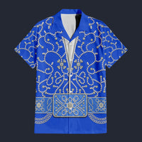 Elvis Blue Swirl Hawaiian Shirt Costume, S-5XL US Size, Unisex Button Down Shirt