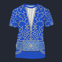 Elvis Blue Swirl Tracksuit Costume Hoodie Sweatshirt T-Shirt Sweatpants, S-5XL US Size