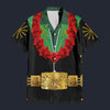 Modetrail Elvis Presley Cisco Kid Green Hawaiian Flower Necklace Hawaiian Shirt Costume, Elvis Presley Costume S-5XL US Size, Unisex Button Down Shirt