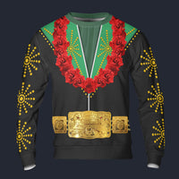 Modetrail Elvis Presley Cisco Kid Green Hawaiian Flower Necklace Long Sleeves Costume, Elvis Presley Costume S-5XL US Size, Gift For Him