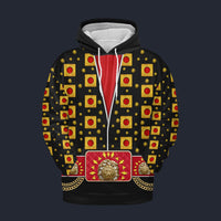 Elvis Eyelet Black Fleece Hoodie Costume, S-5XL US Size, Gift For Him