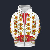 Elvis Eyelet Fleece Zip Hoodie Costume, S-5XL US Size, Gift For Him