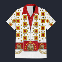 Elvis Eyelet Hawaiian Shirt Costume, S-5XL US Size, Unisex Button Down Shirt