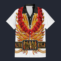 Modetrail Elvis Presley Flame Hawaiian Flower Necklace Hawaiian Shirt Costume, Elvis Presley Costume S-5XL US Size, Unisex Button Down Shirt