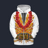 Modetrail Elvis Presley Flame Hawaiian Flower Necklace Zip Hoodie Costume, Elvis Presley Costume S-5XL US Size, Gift For Him