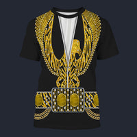 Modetrail Elvis Presley Gold Phoenix Tracksuit Costume Hoodie Sweatshirt T-Shirt Sweatpants, S-5XL US Size