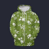 Elvis Green Aloha Fleece Zip Hoodie Costume, S-5XL US Size, Gift For Him
