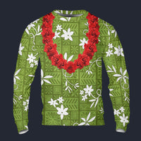 Modetrail Elvis Presley Green Aloha Hawaiian Flower Necklace Long Sleeves Costume, Elvis Presley Costume S-5XL US Size, Gift For Him