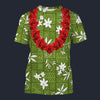 Modetrail Elvis Presley Green Aloha Hawaiian Flower Necklace T-shirt Costume, Elvis Presley Costume S-5XL US Size, Gift For Him