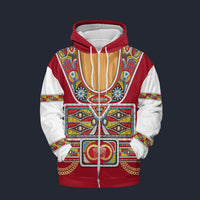 Modetrail Elvis Presley Gypsy Red Fleece Zip Hoodie Costume, S-5XL US Size, Gift For Him
