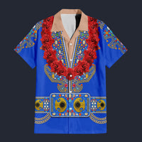 Modetrail Elvis Presley Nail-King Of Spades Blue Hawaiian Flower Necklace Hawaiian Shirt Costume, Elvis Presley Costume S-5XL US Size, Unisex Button Down Shirt