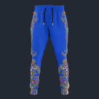 Modetrail Elvis Presley Nail-King Of Spades Blue Hawaiian Flower Necklace Sweatpants Costume, Elvis Presley Costume S-5XL US Size, Gift For Him