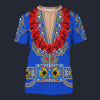 Modetrail Elvis Presley Nail-King Of Spades Blue Hawaiian Flower Necklace T-shirt Costume, Elvis Presley Costume S-5XL US Size, Gift For Him