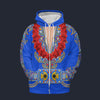 Modetrail Elvis Presley Nail-King Of Spades Blue Hawaiian Flower Necklace Zip Hoodie Costume, Elvis Presley Costume S-5XL US Size, Gift For Him