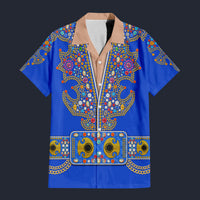 Modetrail Elvis Nail King Of Spades Blue Hawaiian Shirt Costume, S-5XL US Size, Unisex Button Down Shirt