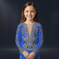 Modetrail Elvis Presley Nail-King Of Spades Blue Long Sleeves Costume For Kid, S-5XL US Size