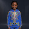 Modetrail Elvis Presley Nail-King Of Spades Blue Zip Hoodie Costume For Kid, S-5XL US Size