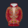 Modetrail Elvis Nail King Of Spades Red Fleece Zip Hoodie Costume, S-5XL US Size, Gift For Him
