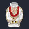 Modetrail Elvis Presley Flame Hawaiian Flower Necklace Hoodie Costume, Elvis Presley Costume S-5XL US Size, Gift For Him