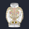 Modetrail Elvis Presley Nail King Of Spades White Zip Hoodie Costume, S-5XL US Size, Gift For Him