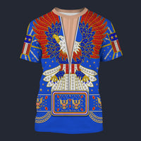 Modetrail Elvis Presley New Generation Eagle Blue Tracksuit Costume Hoodie Sweatshirt T-Shirt Sweatpants, S-5XL US Size
