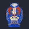 Modetrail Elvis Presley New Generation Eagle Blue Zip Hoodie Costume, S-5XL US Size, Gift For Him