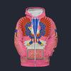 Modetrail Elvis Presley New Generation Eagle Pink Fleece Zip Hoodie Costume, S-5XL US Size, Gift For Him