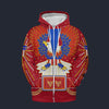 Modetrail Elvis Presley New Generation Eagle Red Fleece Zip Hoodie Costume, S-5XL US Size, Gift For Him