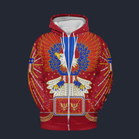 Modetrail Elvis Presley New Generation Eagle Red Fleece Zip Hoodie Costume, S-5XL US Size, Gift For Him
