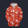 Elvis Orange Aloha Fleece Zip Hoodie Costume, S-5XL US Size, Gift For Him
